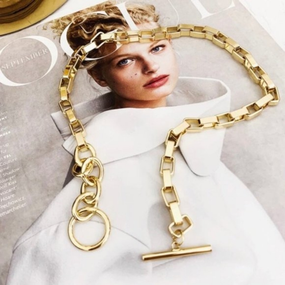 ***New** 18k Chunky Gold Chain Necklace - Picture 3 of 6